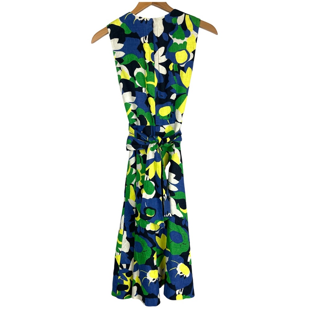 HOBBS Twitchill Fit & Flare Midi 100% Linen Midi Dress Floral Retro Cott… - Picture 6 of 9